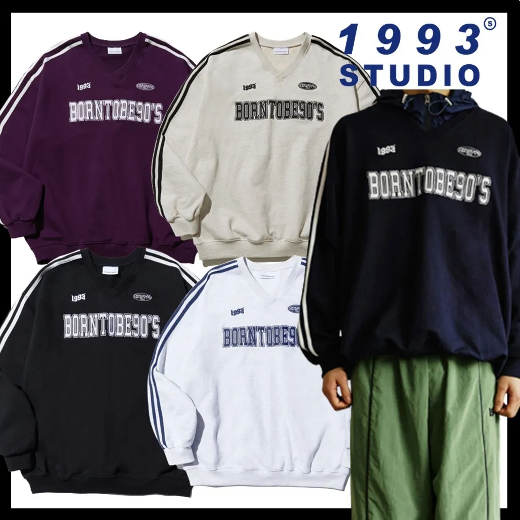 1993studio  |Unisex Street Style Logo Hoodies & Sweatshirts