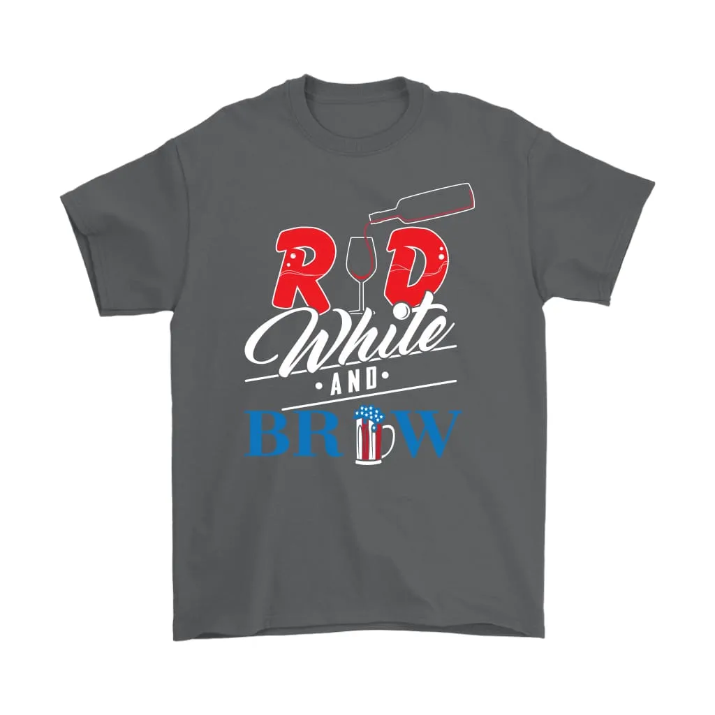 4th July Independance Day Tee Red White And Brew Gildan Mens T-Shirt