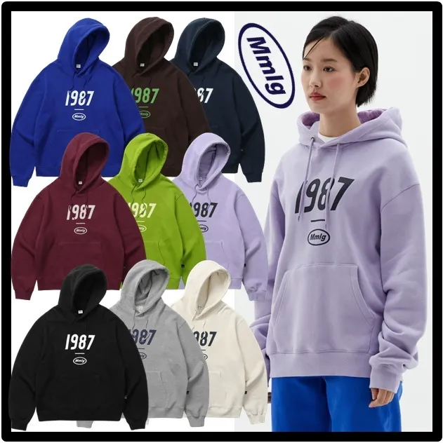 87MM  |Unisex Street Style Logo Hoodies & Sweatshirts