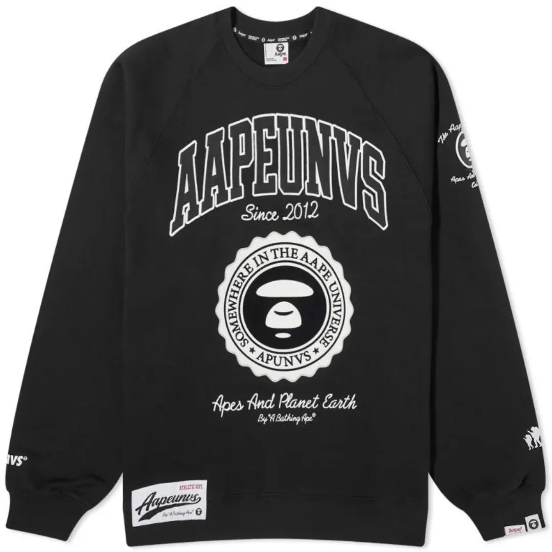 A BATHING APE  |Crew Neck Unisex Street Style Long Sleeves Cotton Oversized