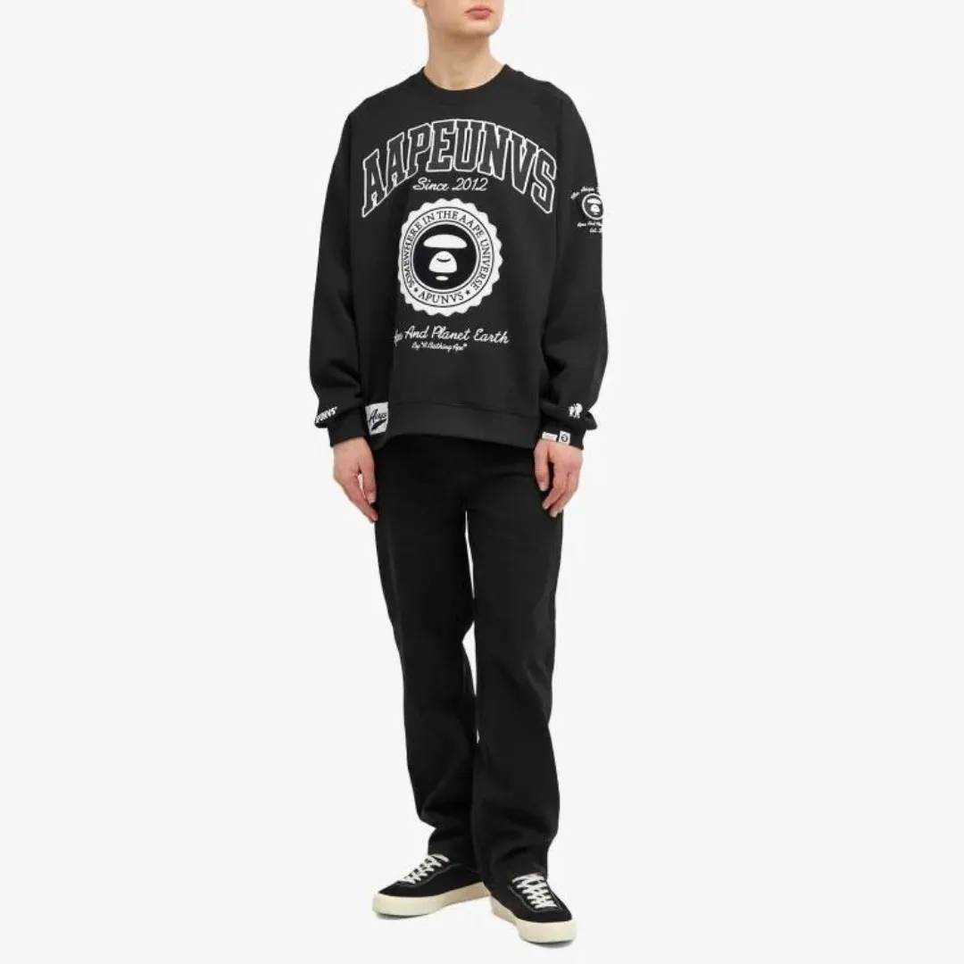 A BATHING APE  |Crew Neck Unisex Street Style Long Sleeves Cotton Oversized