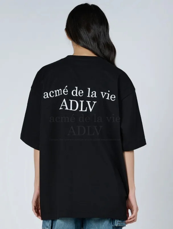 acme de la vie  |Plain Cotton Short Sleeves Oversized T-Shirts