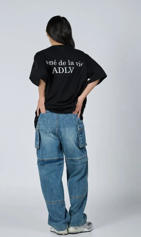 acme de la vie  |Plain Cotton Short Sleeves Oversized T-Shirts