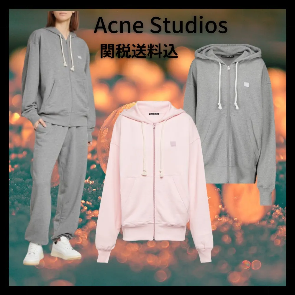 Acne Studios  |Unisex Long Sleeves Plain Cotton Oversized Logo