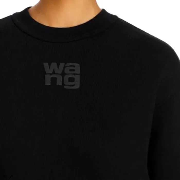 Alexander Wang  |Rib Long Sleeves Plain Cotton Oversized Logo