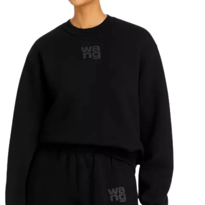 Alexander Wang  |Rib Long Sleeves Plain Cotton Oversized Logo