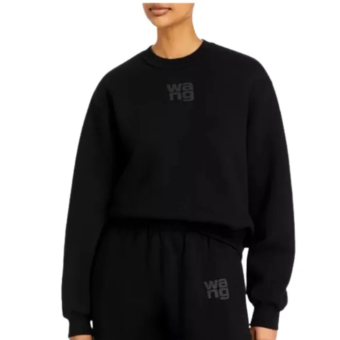 Alexander Wang  |Rib Long Sleeves Plain Cotton Oversized Logo