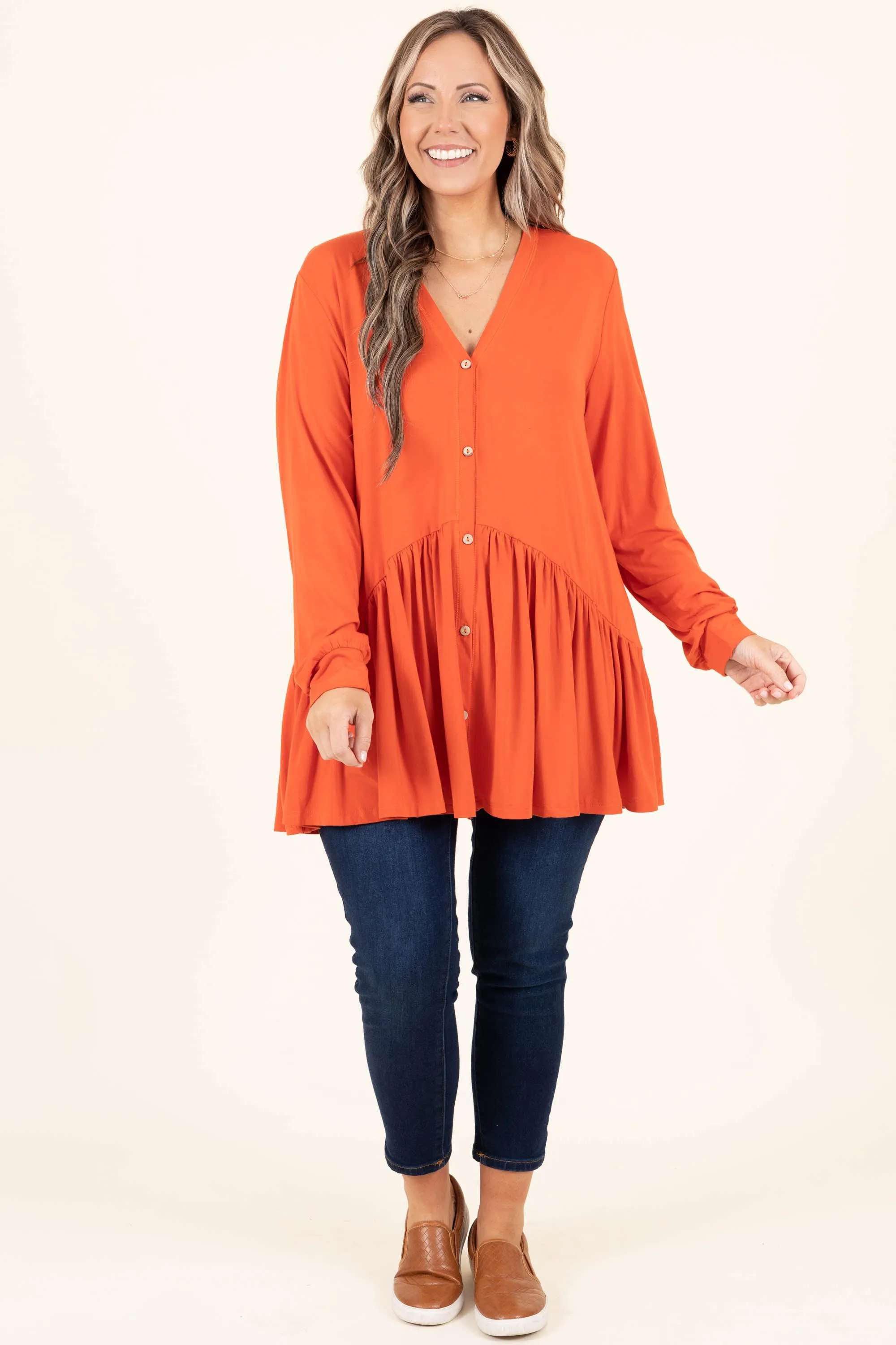 All The Emotions Tunic, Rust