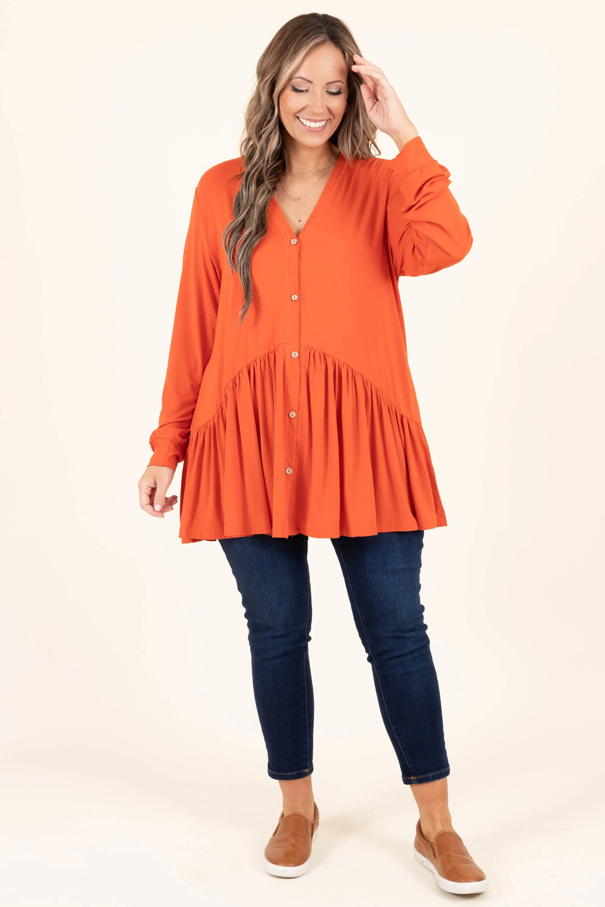 All The Emotions Tunic, Rust