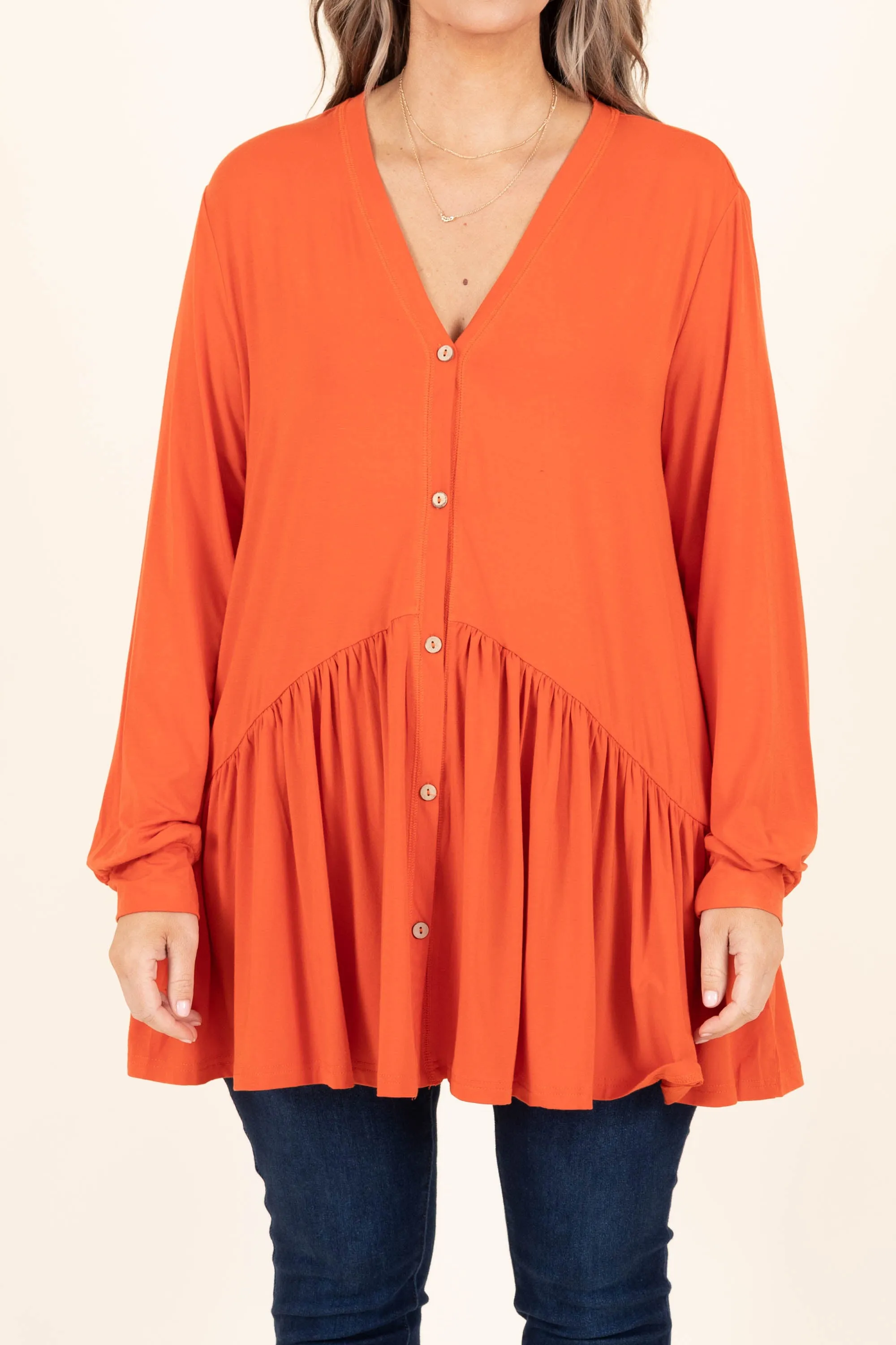 All The Emotions Tunic, Rust