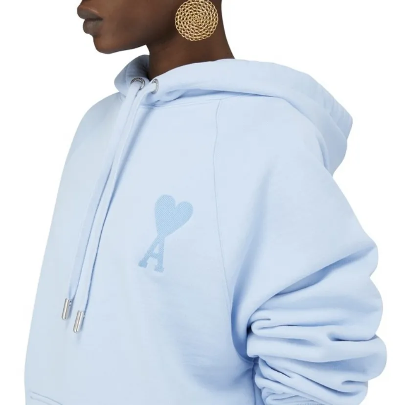 AMI PARIS  |Unisex Long Sleeves Plain Cotton Logo Hoodies & Sweatshirts