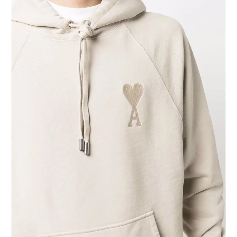 AMI PARIS  |Unisex Long Sleeves Plain Cotton Logo Hoodies & Sweatshirts