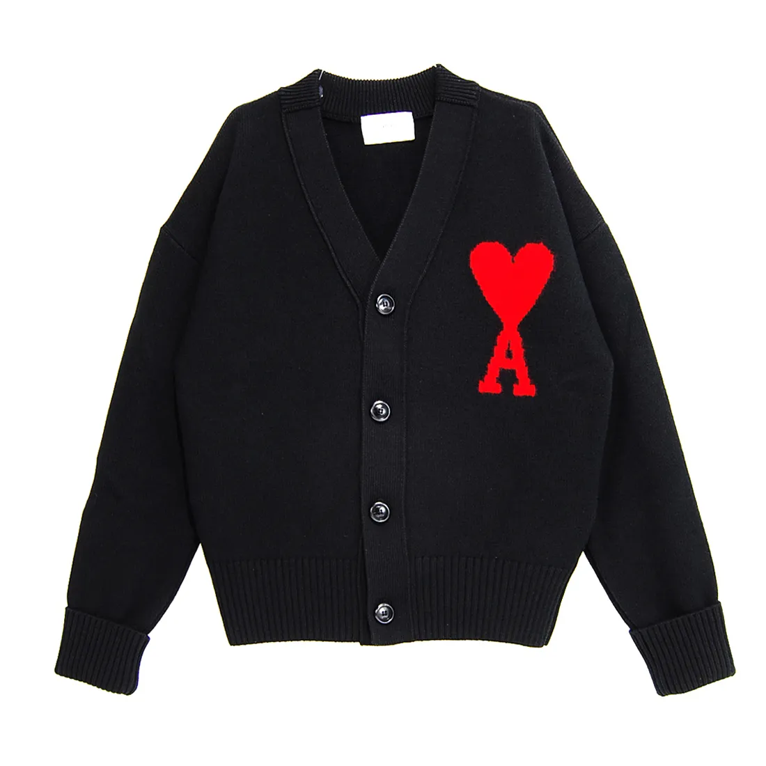 AMI PARIS  |Unisex Wool Street Style Oversized Logo Cardigans