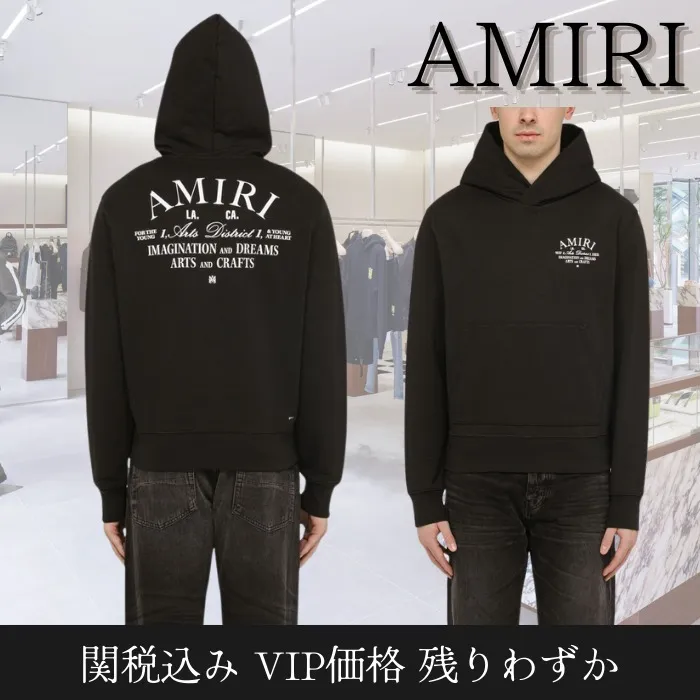 AMIRI  |Street Style Long Sleeves Cotton Logo Hoodies