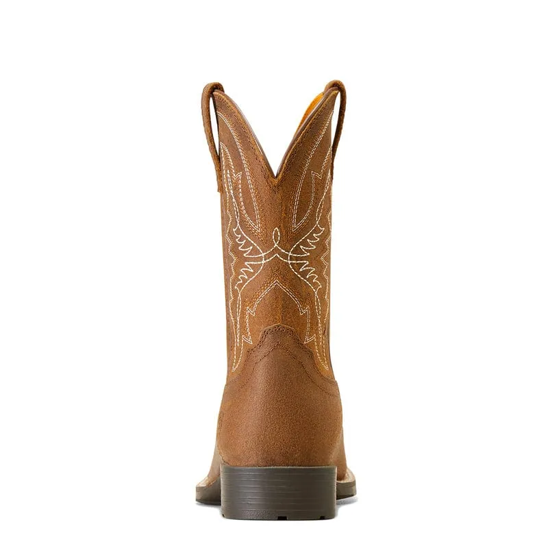 Ariat Kids Hybird Rancher Distressed Tan Square Toe Western Boot 10047034