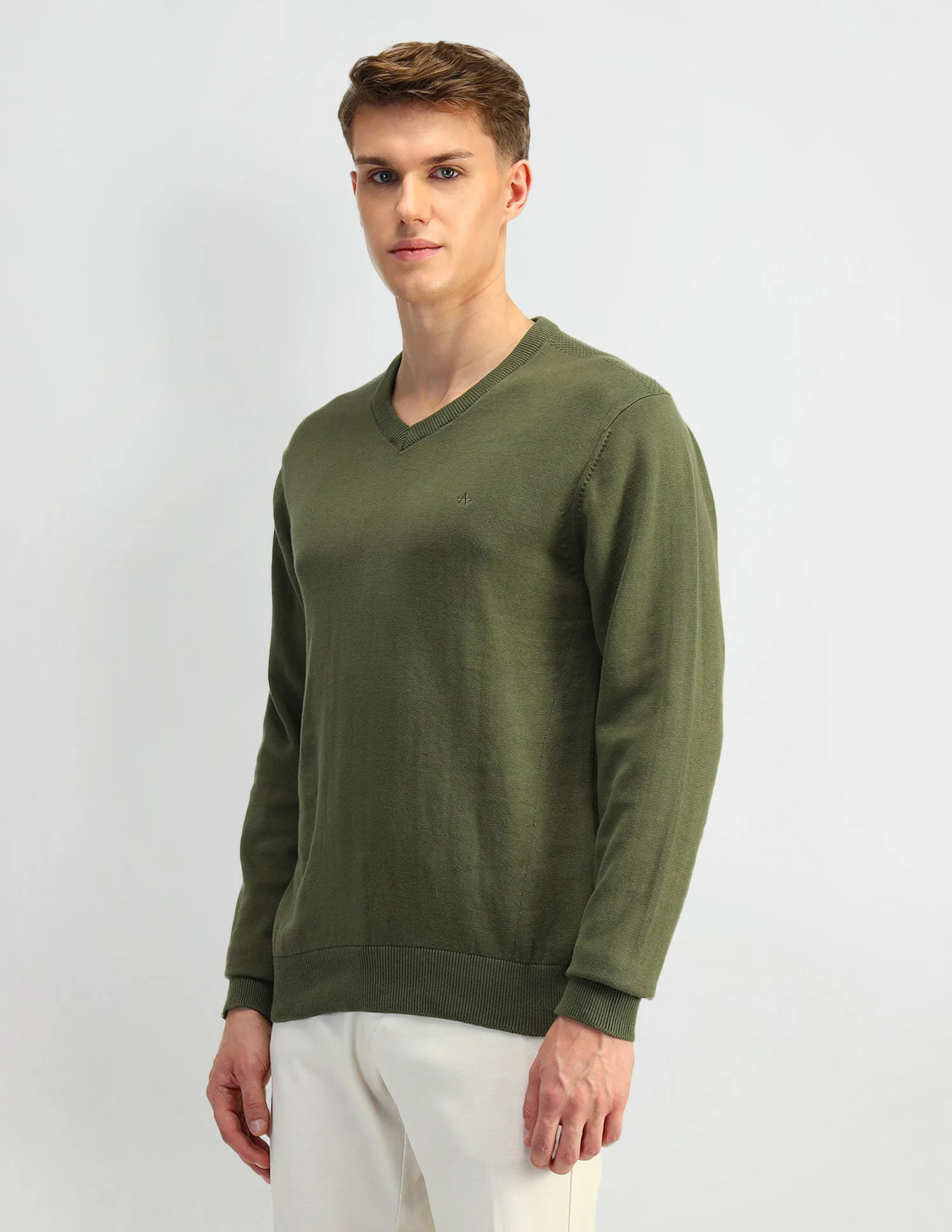 Arrow Solid Cotton Sweater