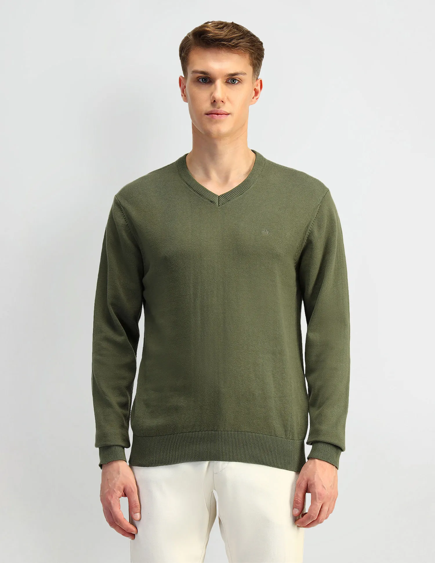 Arrow Solid Cotton Sweater