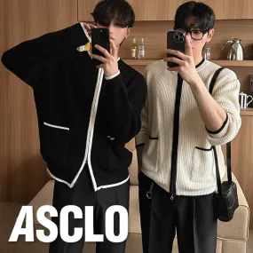 ASCLO  |Casual Style Unisex Street Style Bi-color Long Sleeves