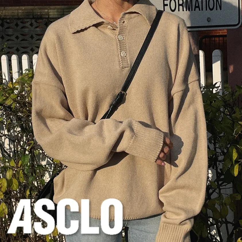 ASCLO  |Casual Style Unisex Street Style Long Sleeves Plain