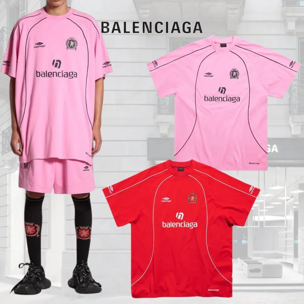 BALENCIAGA  |Soccer T-shirt Oversized in Red/white