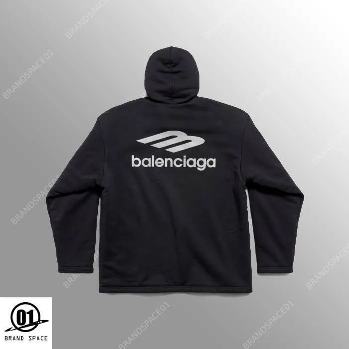 BALENCIAGA  |Unisex Street Style Long Sleeves Cotton Logo