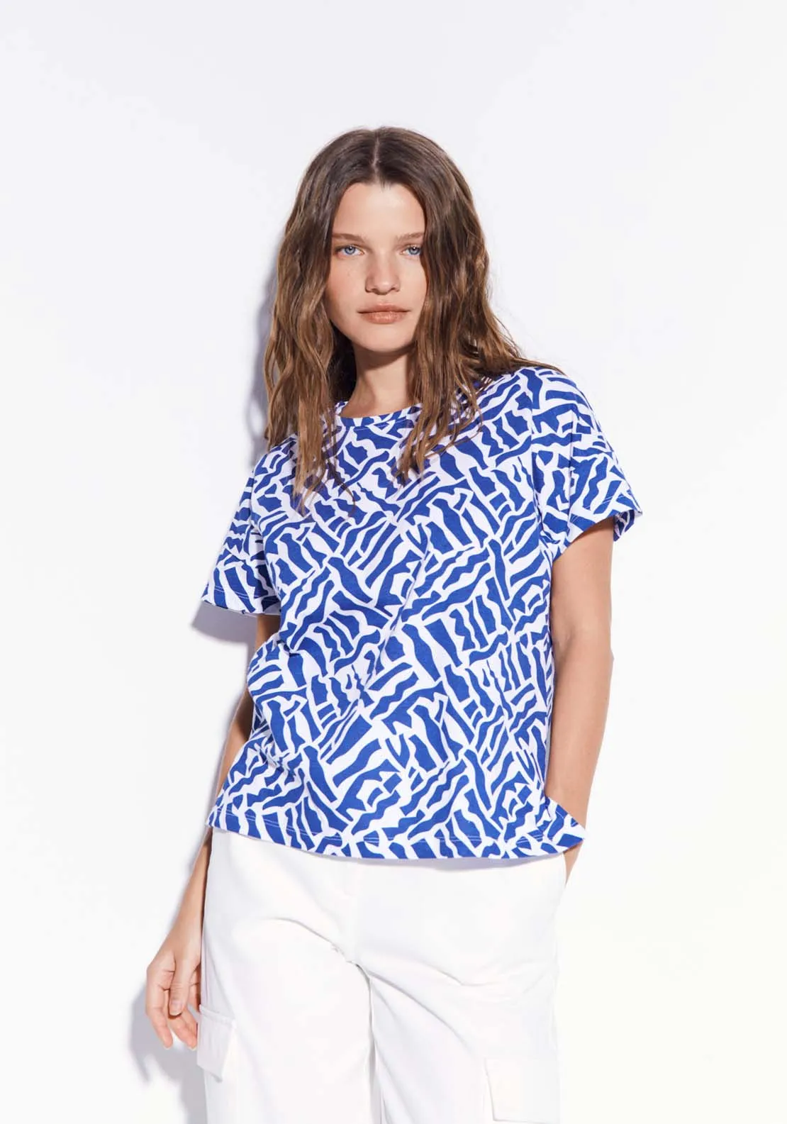 Basic printed T-shirt - Blue