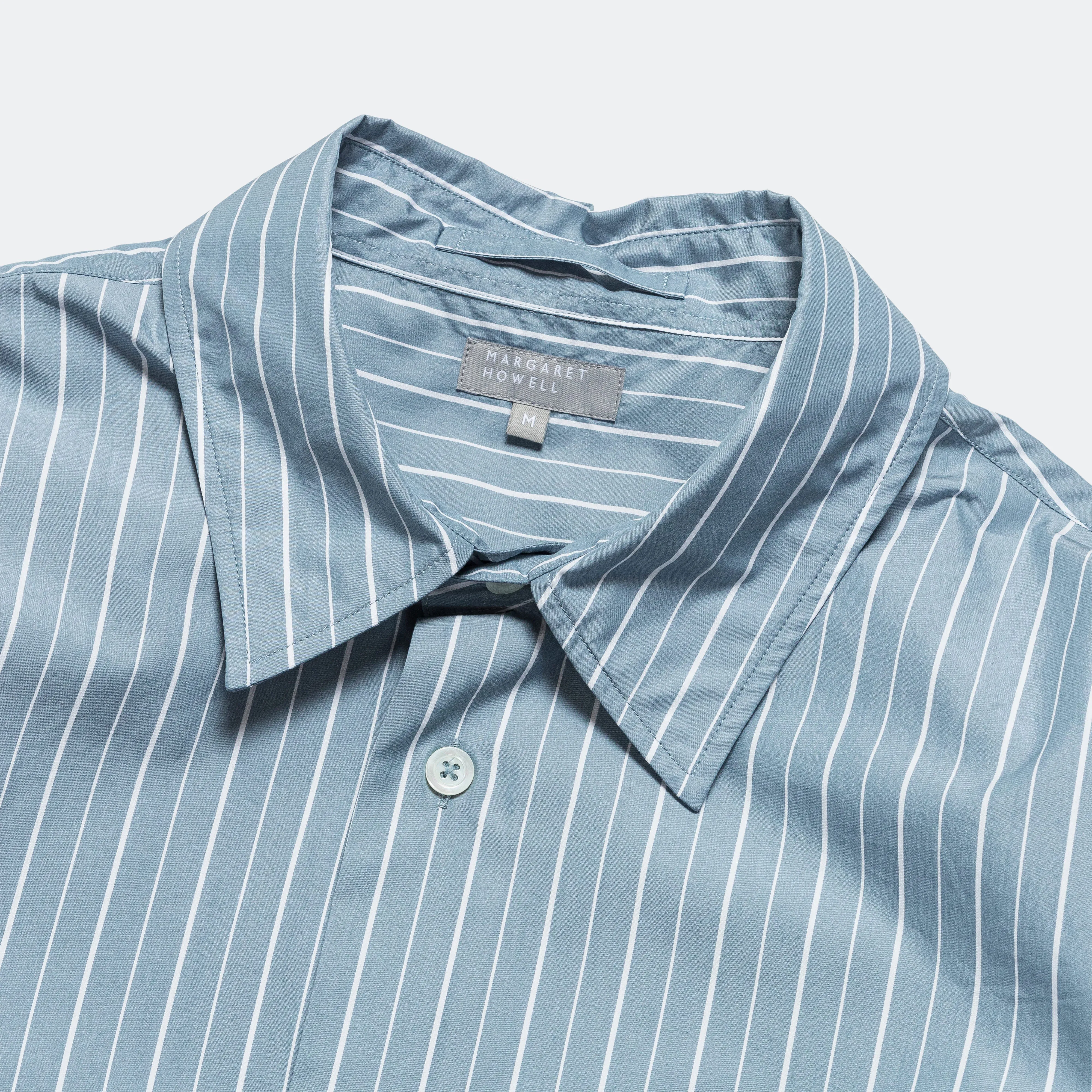 Basic Shirt Cotton Silk Stripe - Blue/White