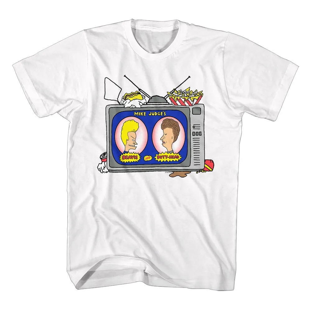 Beavis & Butthead Junk Food Wht Shirt