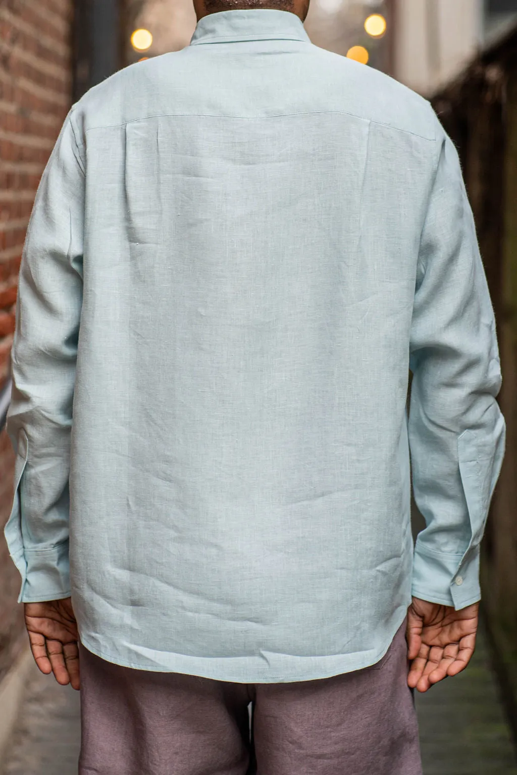 Blluemade Classic L/S Shirt - Light Blue Belgian Linen