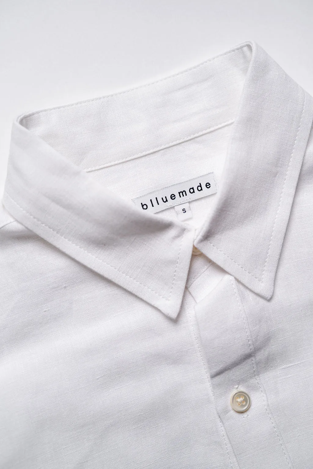 Blluemade Classic L/S Shirt - White Belgian Linen