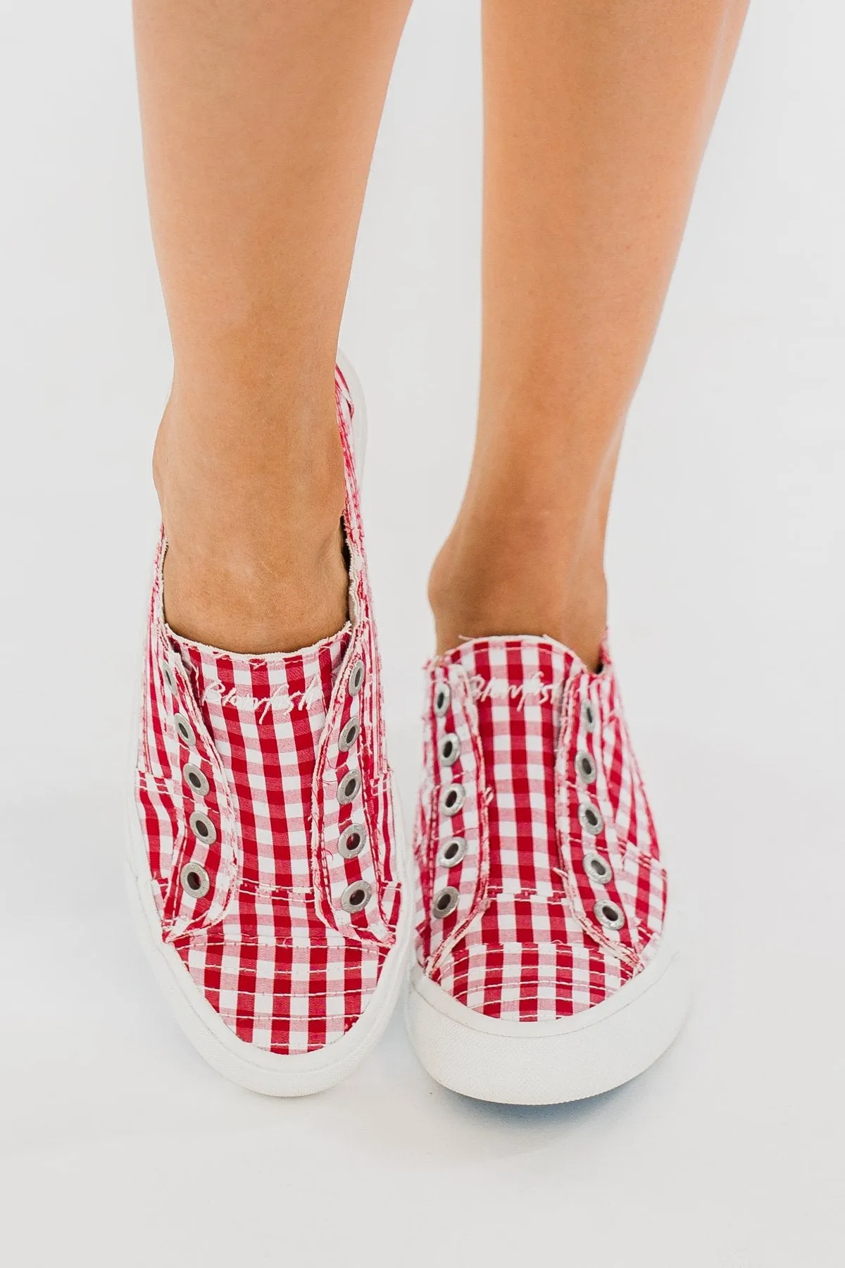 Blowfish Play Gingham Sneakers- Red & White