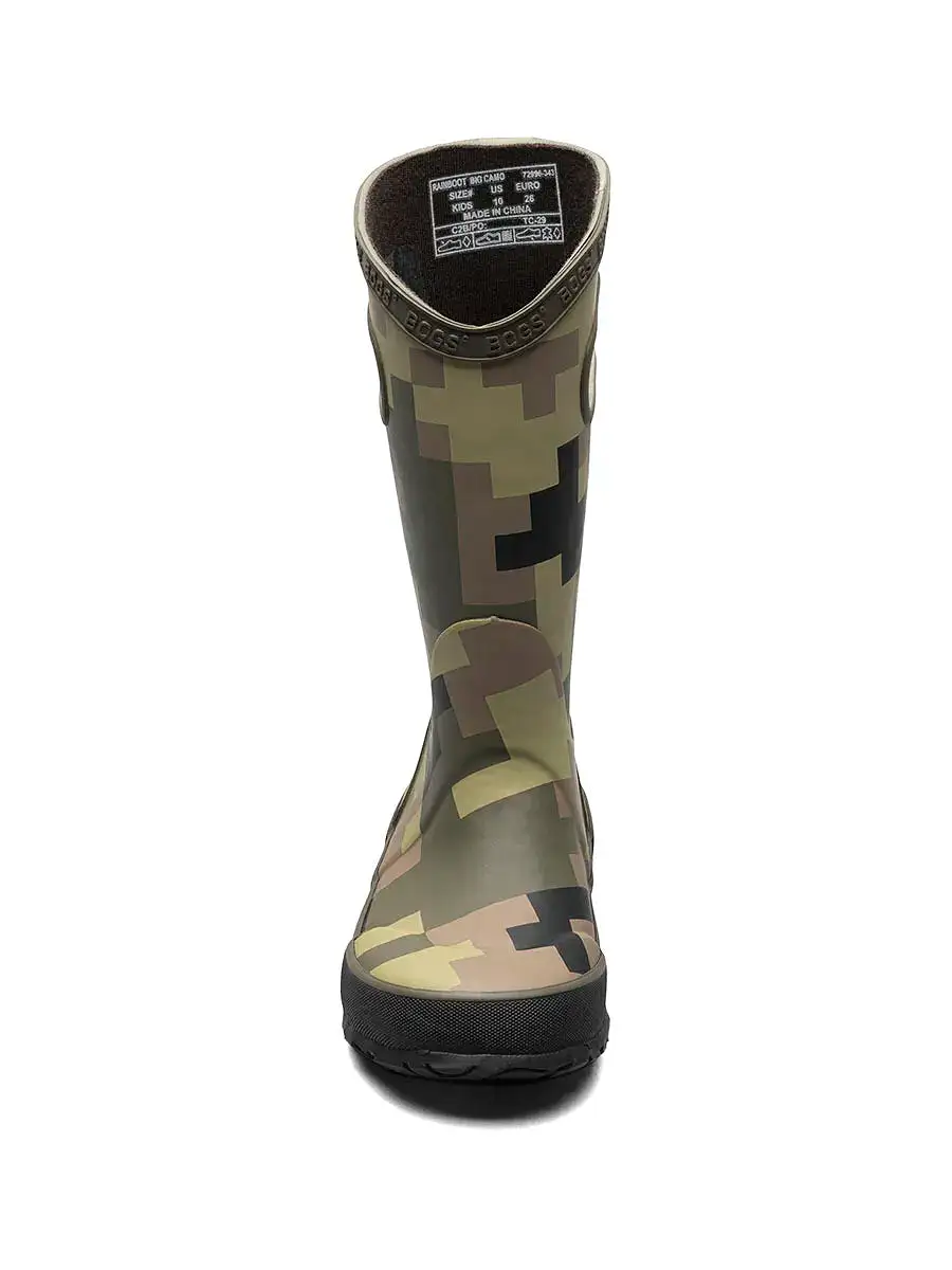 Bogs- Kid's Rain Boots Camo Green 72996-343