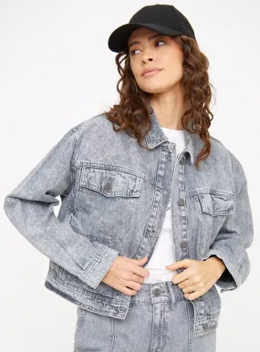 Buy Grey Twill Trucker Denim Jacket 14 | Denim jackets | Tu