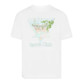 Casablanca Tennis Club Printed T Shirt White Pastelle