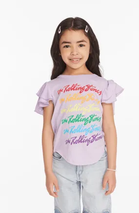 Chaser Rolling Stones Rainbow Script Shirt in Digital Lavender