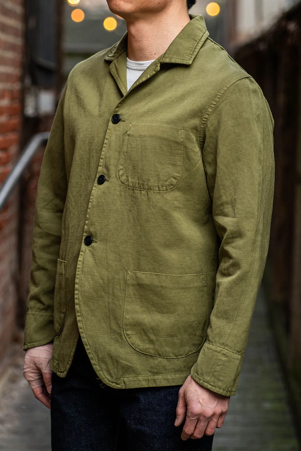 C.O.F. Studio Painter Jacket - Light Cotton Linen Olive