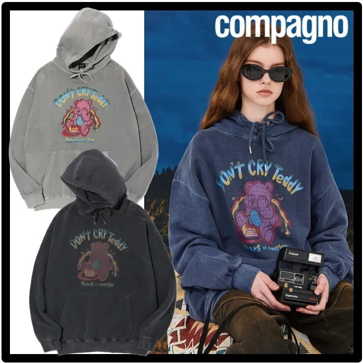 COMPAGNO  |Unisex Street Style Logo Hoodies & Sweatshirts