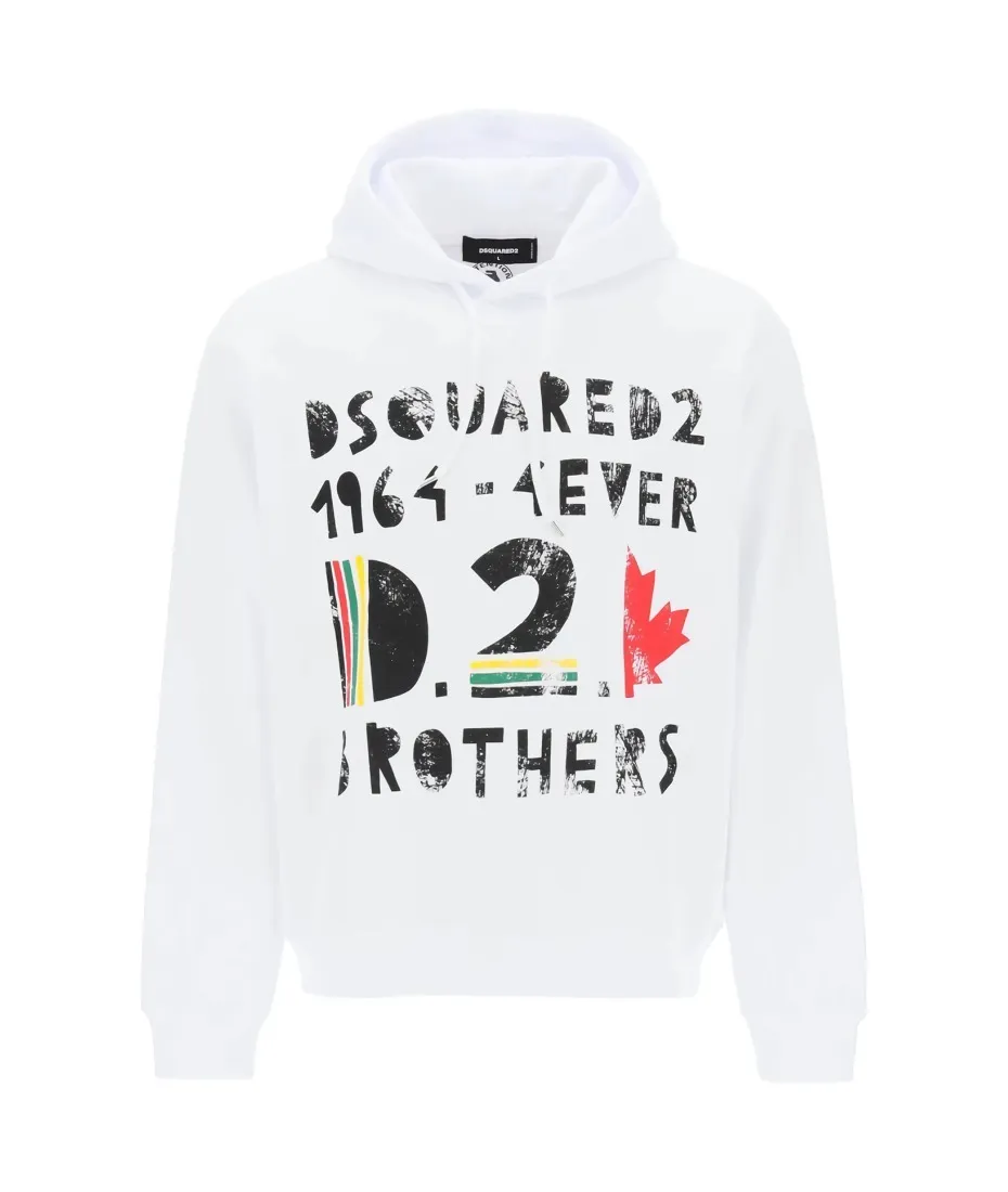 D SQUARED2  |Logo Luxury Long Sleeves Cotton Street Style Hoodies