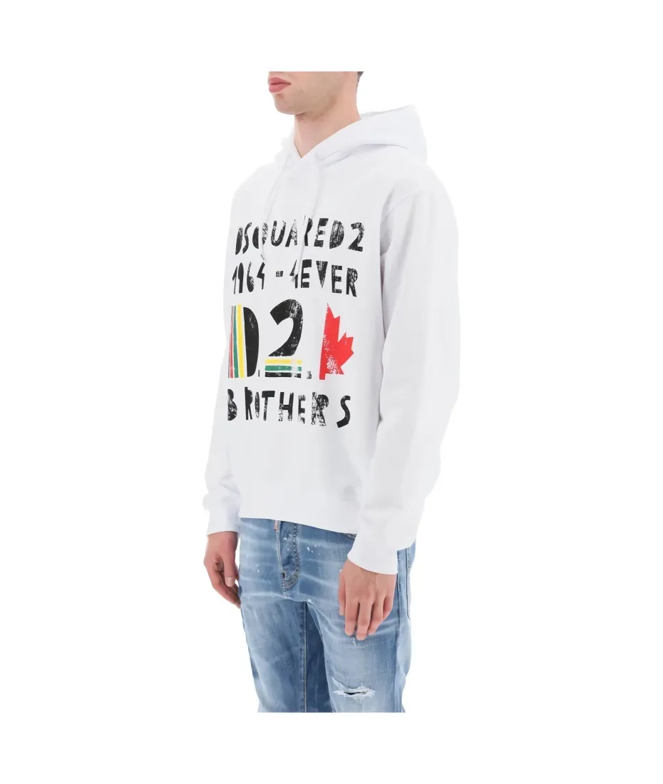 D SQUARED2  |Logo Luxury Long Sleeves Cotton Street Style Hoodies