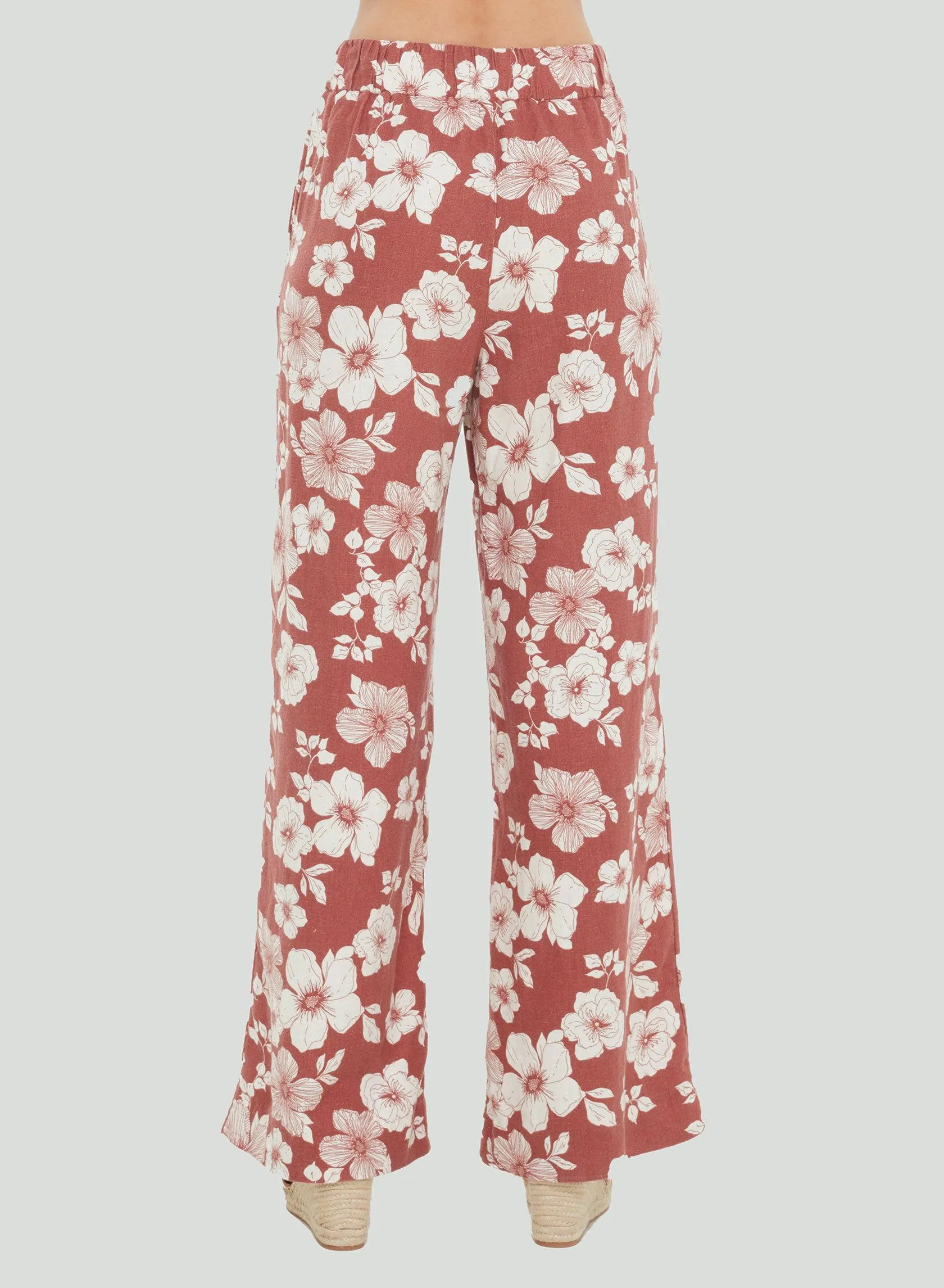 Dex Elastic Waist Wide Leg Pant In Sienna Floral