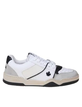 DSQUARED2 BLACK AND WHITE LEATHER AND SUEDE SNEAKERS