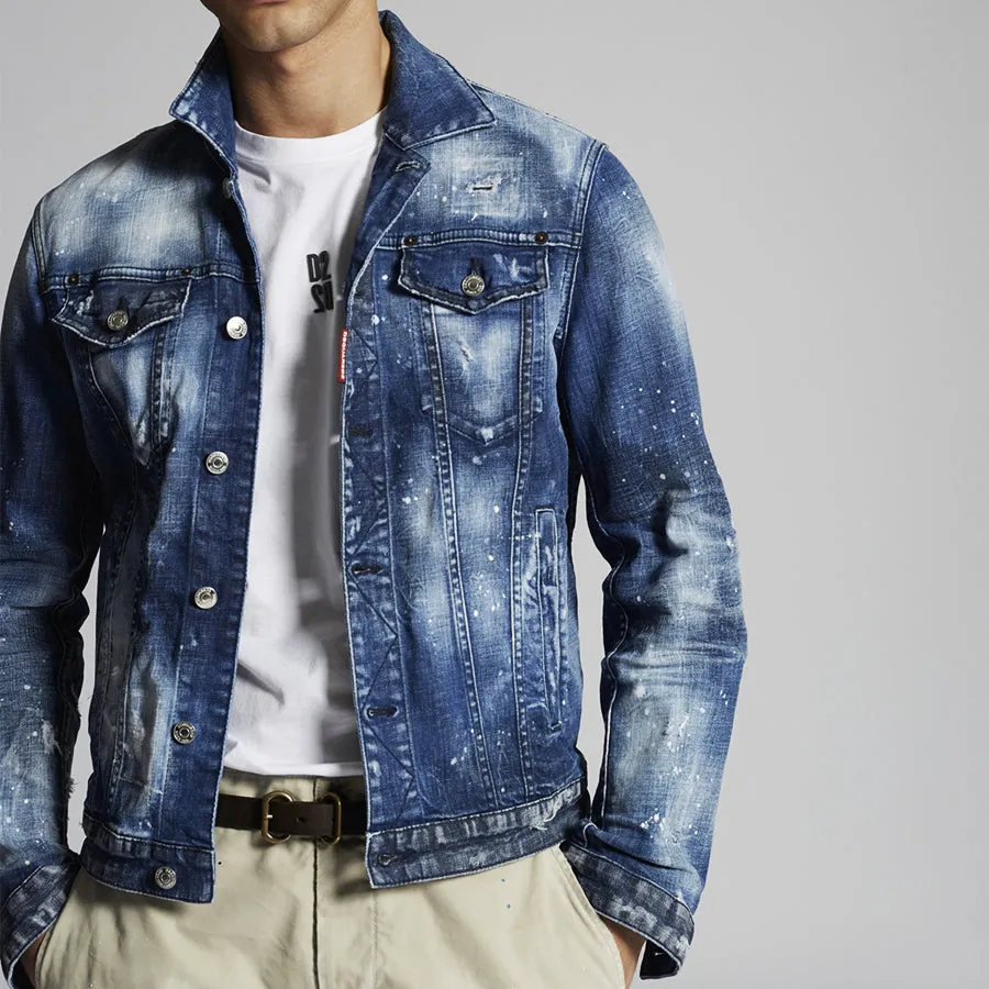 DSQUARED2 - Medium 2 Wash Dan Denim Jacket in Blue