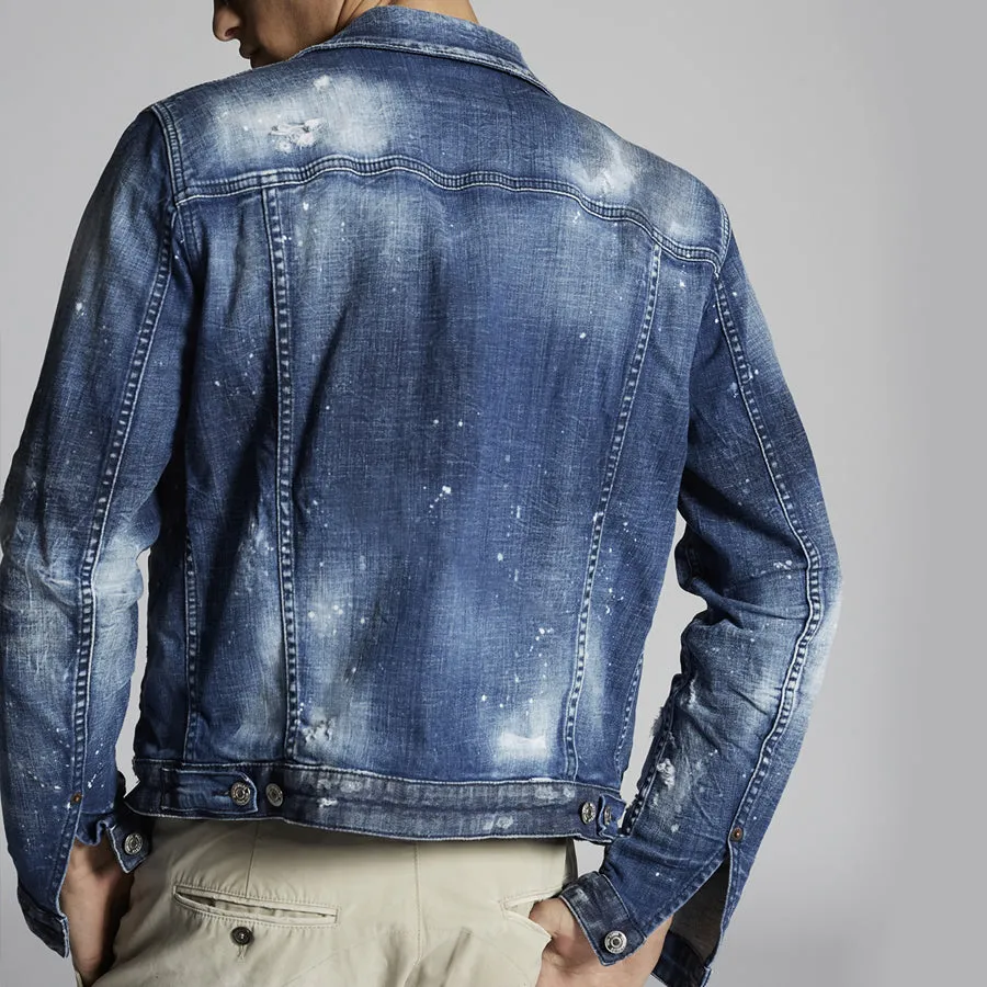 DSQUARED2 - Medium 2 Wash Dan Denim Jacket in Blue