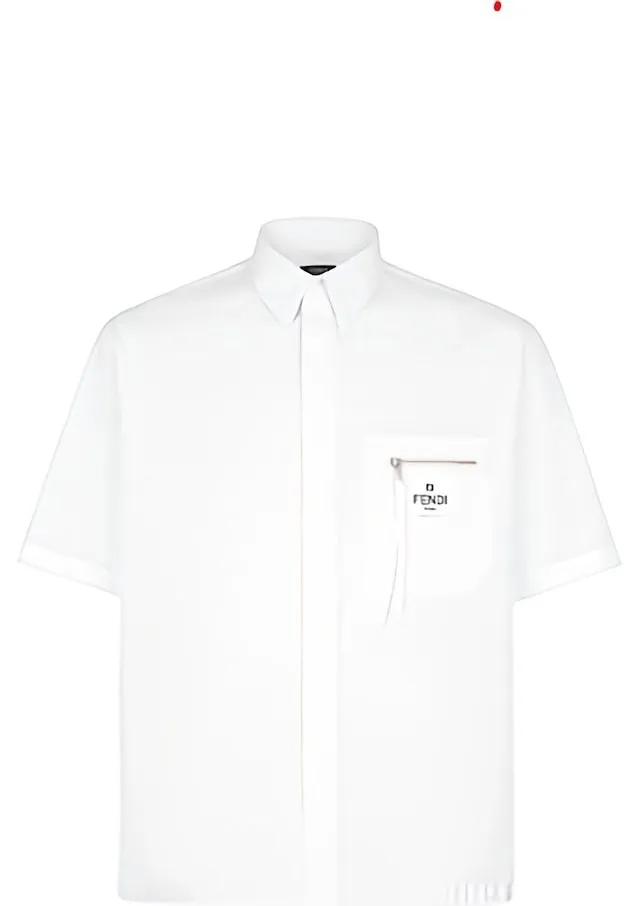 FENDI  |Plain Cotton Short Sleeves Oversized Logo Luxury Shirts