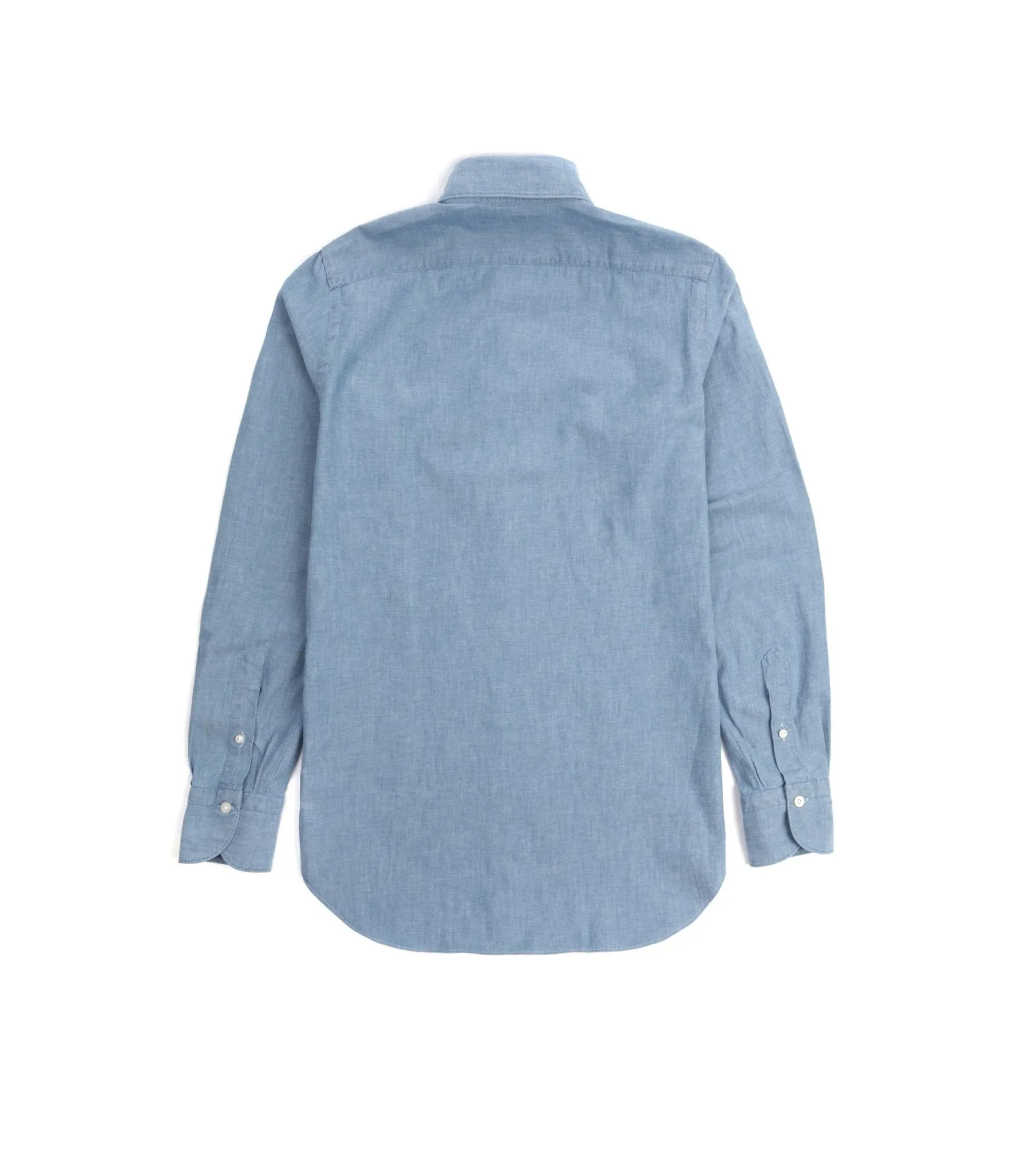 Finamore Gaeta Classic Cotton Leonardo Button Down Sport Shirt: Chambray