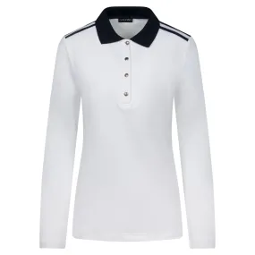 Golfino Brushed Sun Protection Long Sleeve Polo Shirt White