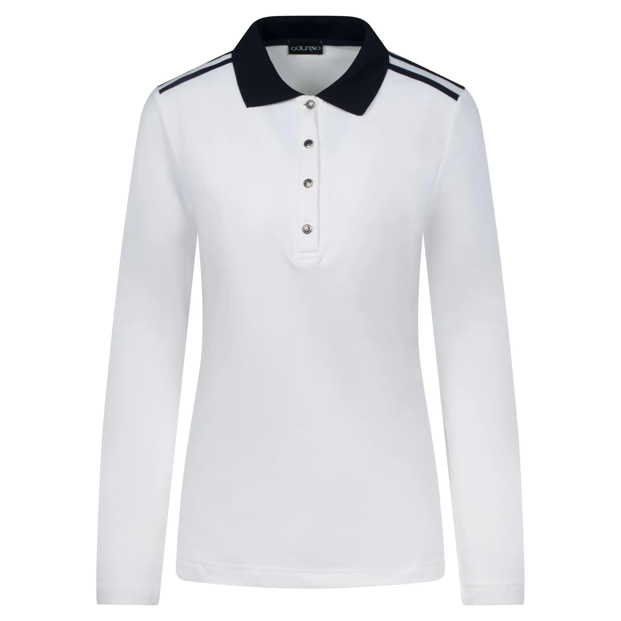 Golfino Brushed Sun Protection Long Sleeve Polo Shirt White