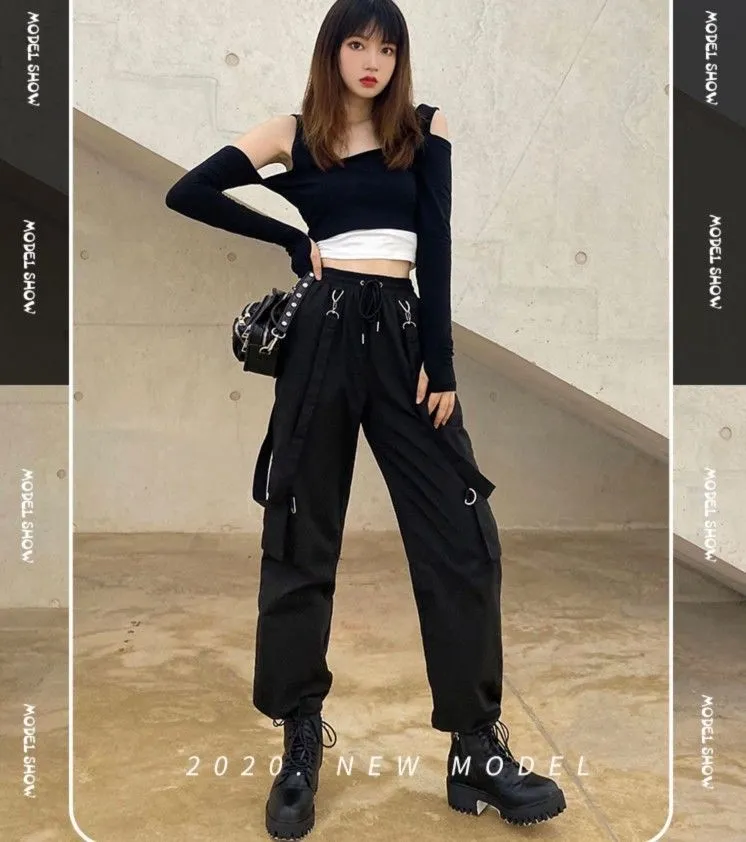 Gothic Cargo Pants  High Waisted