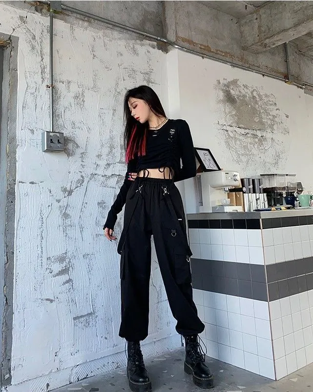 Gothic Cargo Pants  High Waisted