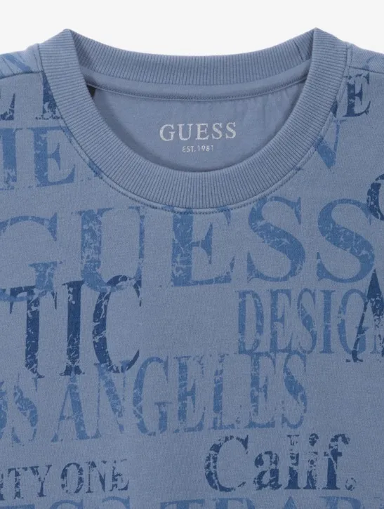 Guess  |Street Style Long Sleeves Plain Oversized Sweatshirts